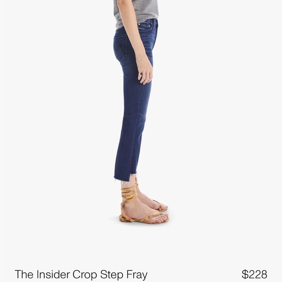 Mother The Insider Crop Step Fray Jeans in Sweet and Sassy medium denim - Picture 2 of 9